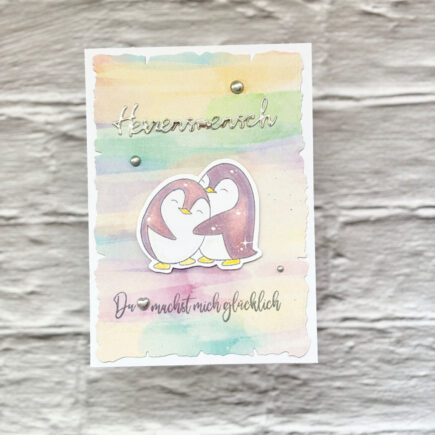 Eine zarte Karte in Pastelltönen mit wichtiger Botschaft, auch zum Muttertag eine schöne Überraschung.